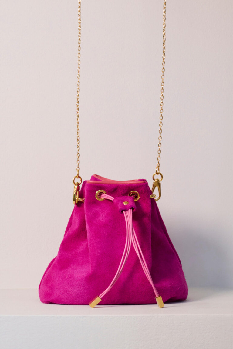 Mini Wave Pouch Bag in Fuschia