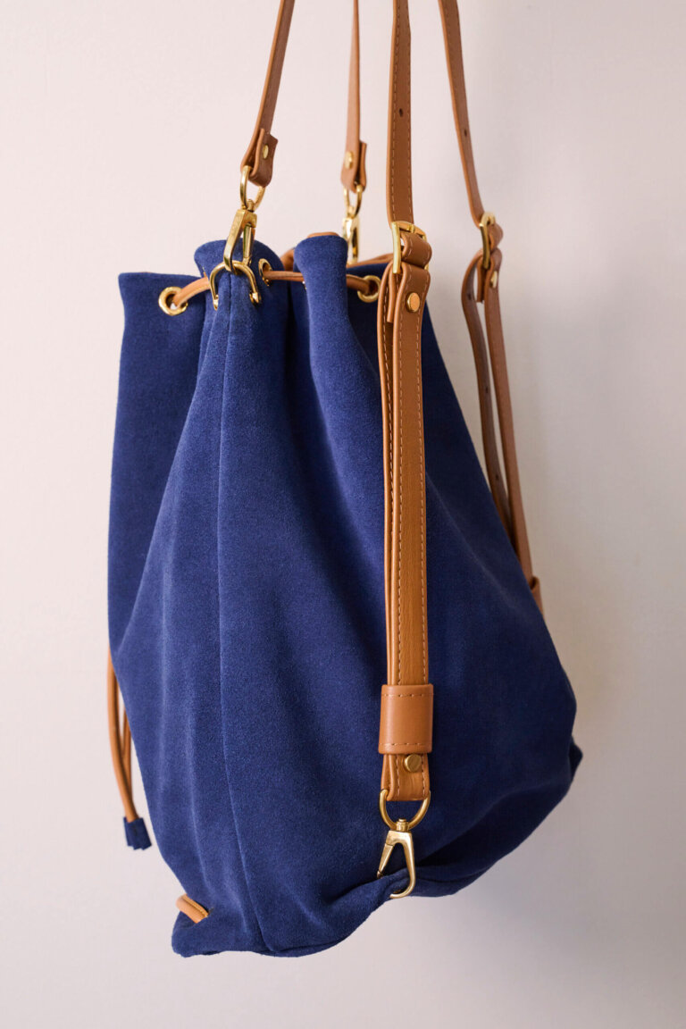 Mini Wave Pouch Bag in Navy Blue