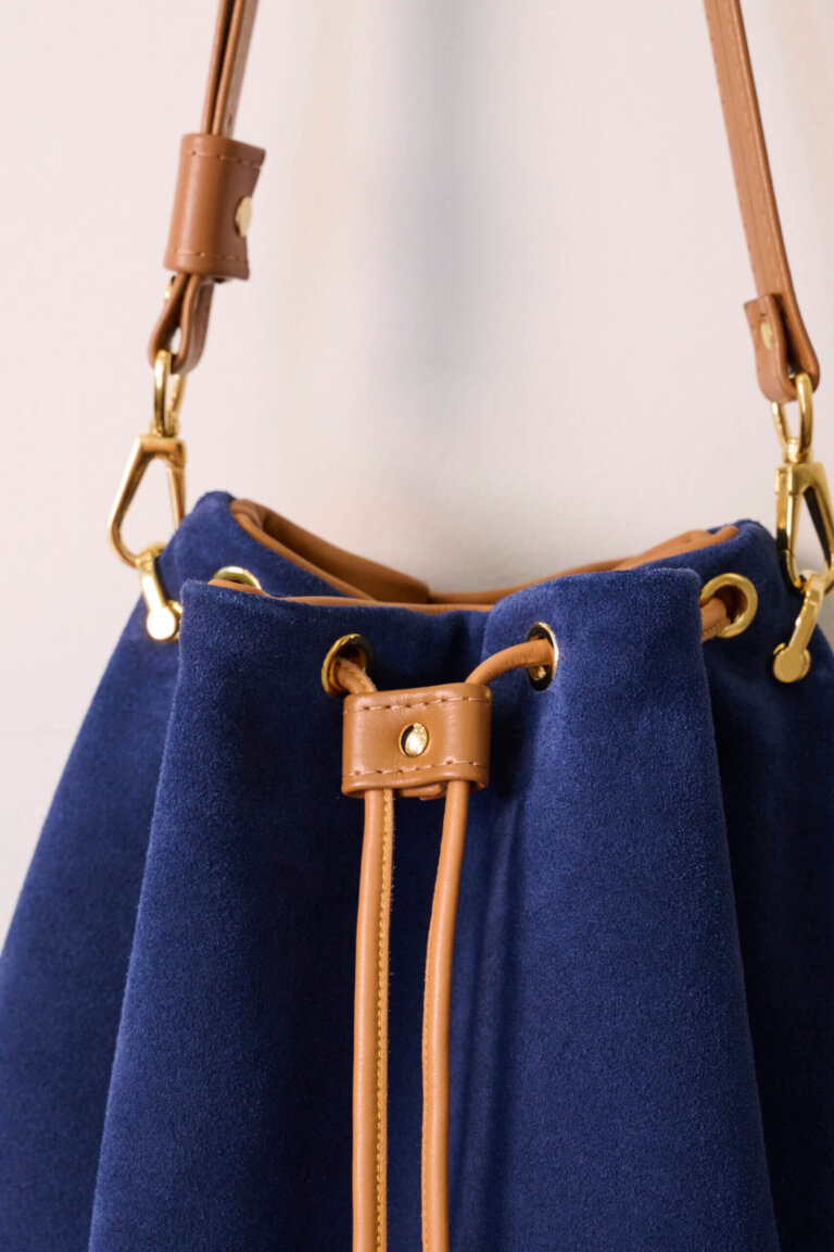 Mini Wave Pouch Bag in Navy Blue