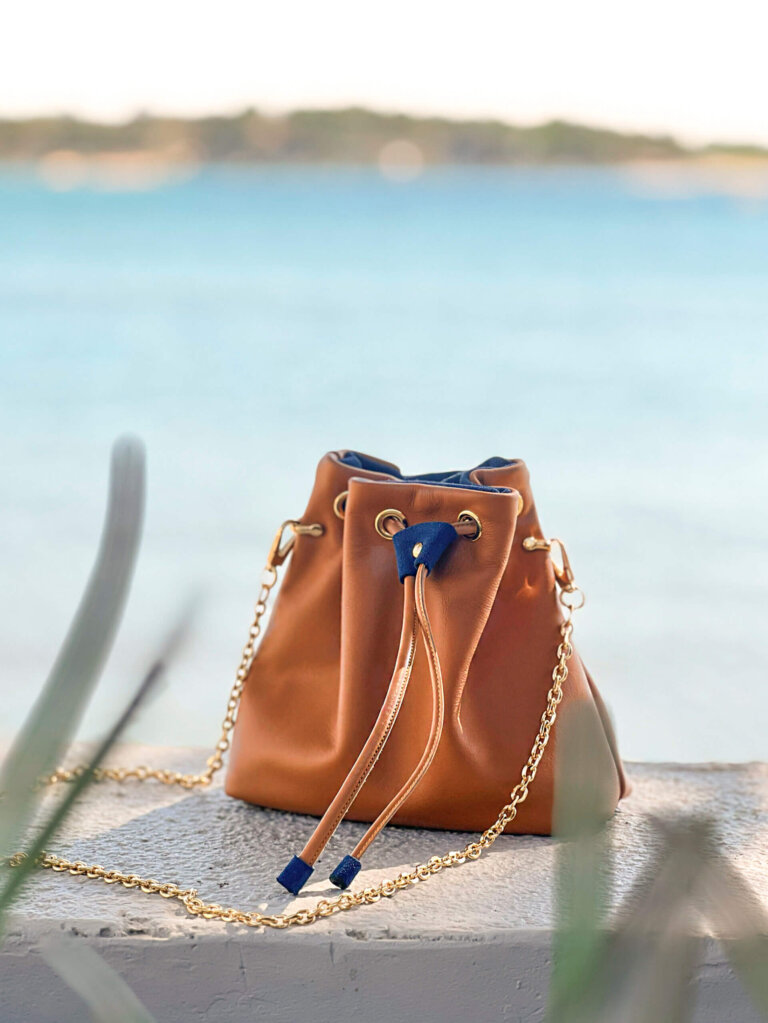 Mini Wave Pouch Bag in Camel