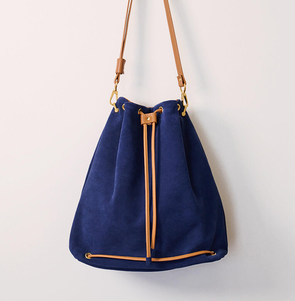Wave Pouch Bag in Navy Blue