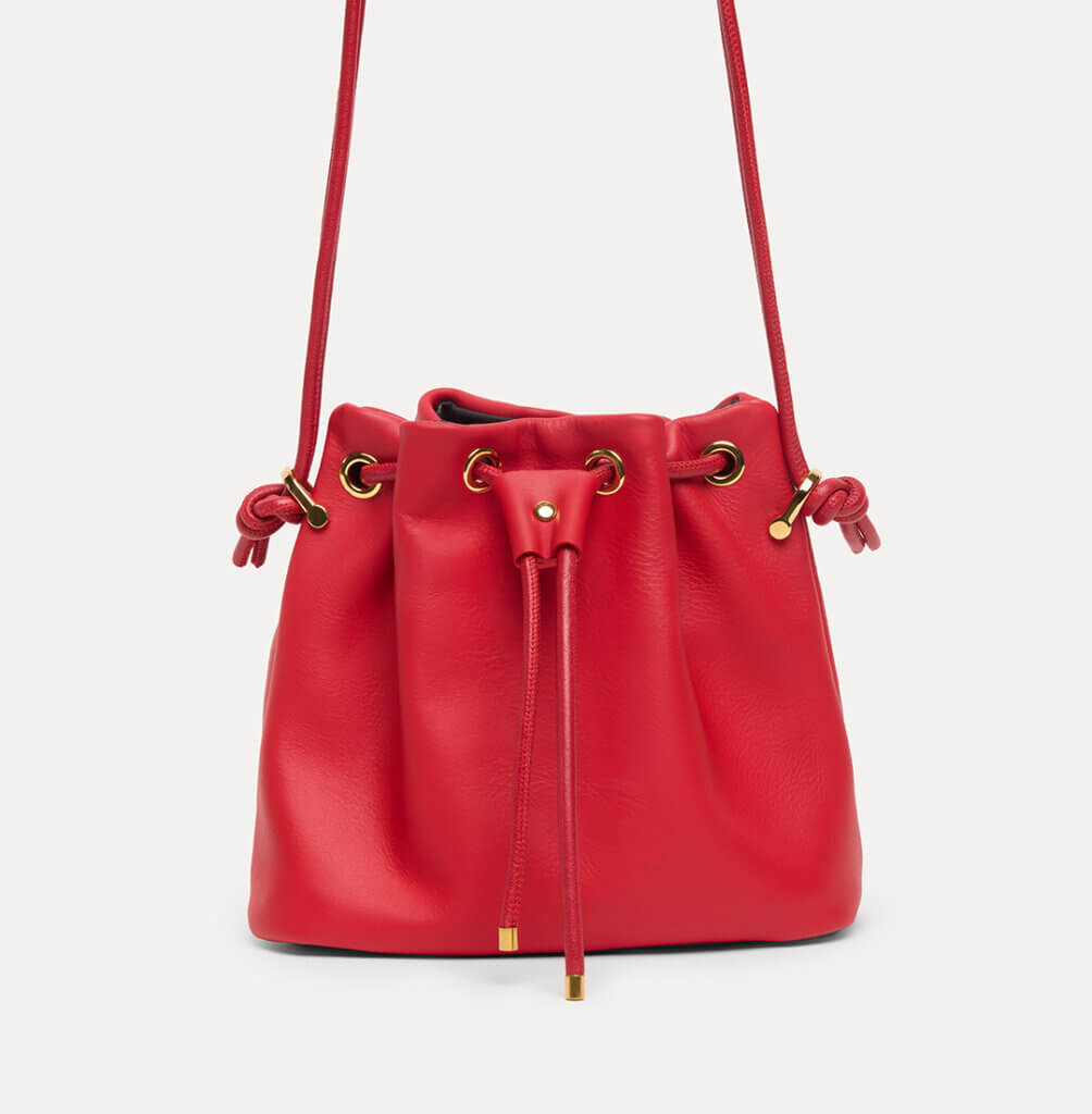 mini wave pouch bag in red