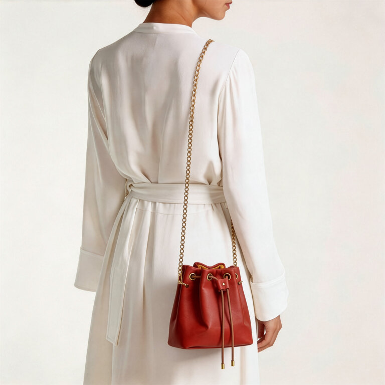 Mini Wave Pouch Bag in Burnt Sienna