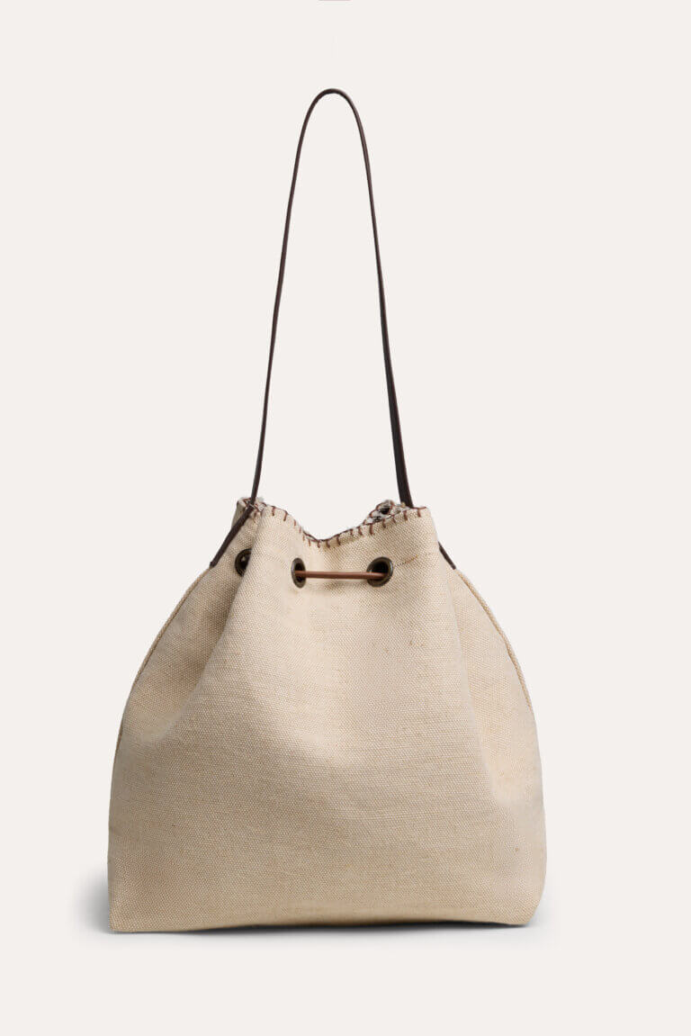 Large Wave Pouch Bag in Natural